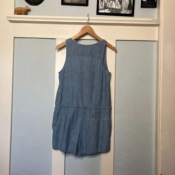 Levi’s Shelby Blue Chambray Button Front Tank Top Romper - Picture 2 of 10